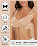 1 x RAW Customer Returns WOWENY women s bra without underwire, comfortable seamless bra, adjustable straps, soft cup bra, minimizer bra, seamless push up t-shirt bra, soft, beige, L - RRP €30.02