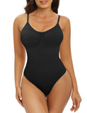 1 x RAW Customer Returns Tuopuda Bodysuit Women s Bodysuit Control Shaping Underwear Control Sheath Shapewear Slimming Invisible Flat Stomach Slimming Thong Shaper Seamless Adjustable Shoulder Strap, Black, M - RRP €19.99