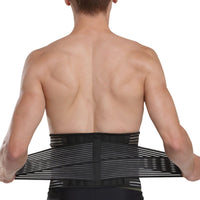 1 x RAW Customer Returns Rhinocerosdance back brace with support struts and adjustable tension straps and breathable, back support belt for relieving pain, lumbar support, for the perfect fit M, L, XL  - RRP €16.7