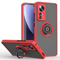 1 x RAW Customer Returns RankOne Case for Redmi Note 12S 6.43 Inches , Ring Stand Magnetic Suction Cup Phone Case Matte Transparent - Red - RRP €21.6