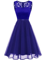 1 x Brand New DRESSTELLS Women s Dresses Lace Dress Cocktail Dress Formal Ball Gown Bridesmaid Dresses for Wedding Knee-Length Evening Dresses Royal Blue L - RRP €49.4