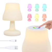 3 x Brand New 8 Colors Milk White Touch Control Wireless Lamp, IP54 Outdoor Indoor Rechargeable Lamp, Ideal Decoration for Home, Hotel, Dining Table and Garden A  - RRP €98.43