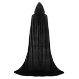 1 x RAW Customer Returns Proumhang Cape with Hood Long VELVET Cape Vampire Costume Halloween Christmas Adult Unisex XX-Large, Black - RRP €17.99