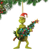 1 x RAW Customer Returns Analysis Welcome Christmas Ornament Merry Christmas from Grinch with Heart 2022 for Tree Family Friend Holiday Atmosphere Decorations B  - RRP €9.06