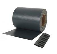 1 x RAW Customer Returns Naimorui PVC privacy film privacy strip garden privacy fence incl. 20 x fastening clips 450g m - double rod mats for garden fence - 19cm 35m anthracite  - RRP €26.21