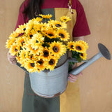 1 x RAW Customer Returns SnailGarden 6 Bouquets of Artificial Sunflowers, 42 Realistic Silk Sunflower Heads, with Greeting Card Brown Paper Bag for Home Hotel Office Wedding Decoration - RRP €18.99