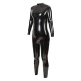 1 x RAW Customer Returns LEOHEX Glossy Enameled Stretch Bodysuit Sexy Rubberized Bodycon Full Body Catsuit Clubwear Dance Party Costume Wet Look Black, XL  - RRP €87.72