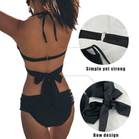 1 x RAW Customer Returns JEPOZRA Women s Swimsuit Push Up Quick Drying Women s Swimsuits High Waist Bikini Sexy Curvy Two Pieces Padded Bra Summer Beach - RRP €21.88