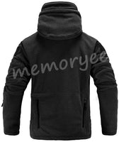 1 x RAW Customer Returns Memoryee Men s Military Fleece Outdoor Jacket Tactical Windproof with Hood Hoodies Black XL - RRP €45.88