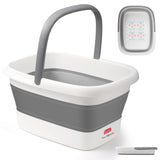 1 x RAW Customer Returns DEANIC Foot Bath Foot Bath with Massage Foldable Foot Bath Tub Foot Bath with Massage with Handle Portable Foot Massage Grey  - RRP €22.98