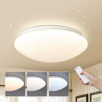 2 x Brand New DIHUA LIGHTING LED ceiling light 30cm 24W starry sky bedroom dimmable lamp with remote control Round ceiling lighting, for living room kitchen dining room corridor home office - RRP €69.6