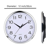 1 x RAW Customer Returns Outpicker Wall Clock Silent No Ticking Noises Wall Clock Modern Wall Clocks for Kitchen Living Room Children s Room Office 12 Inches 30 cm C Silver  - RRP €20.42