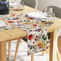 1 x RAW Customer Returns Encasa Homes Dining Set 4 Placemats 1 Table Runner Fruit Jacquard Woven Modern Designs, Use at Home, Cafes, Restaurants and Hotels - Machine Washable - RRP €31.48