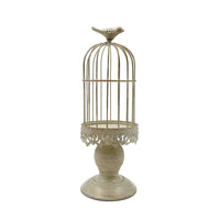 1 x RAW Customer Returns Decorative Bird Cage Candle Holders, Vintage Candle Holders, Wedding Candle Centerpieces for Tables, Metal Candle Holders Home Decor White-small  - RRP €13.97