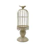 1 x RAW Customer Returns Decorative Bird Cage Candle Holders, Vintage Candle Holders, Wedding Candle Centerpieces for Tables, Metal Candle Holders Home Decor White-small  - RRP €13.97