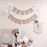 1 x RAW Customer Returns Happy Birthday Banner Banner, Burlap Banner Flag, Happy Birthday Banner for Wedding, Baby Shower, Birthday, Party and Holidays - RRP €28.8