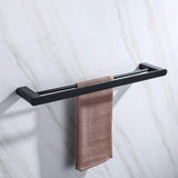 5 x Brand New TURS Bathroom Towel Holder Bathroom Kitchen Towel Holder Tea Towel Holder 60 cm Wall Mount 304 Stainless Steel Black Double Rod Towel Holder, 2 Sticky Hooks - RRP €114.0