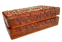 1 x RAW Customer Returns Ajuny wooden box with tree of life motif, handmade 20.3 x 12.7 x 6.3 cm - RRP €25.28