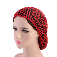 1 x Brand New Minkissy 2 Piece Crochet Hair Nets for Women and Girls - Red and Yellow Red Yellow One Size - RRP €24.0