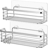 1 x RAW Customer Returns Avoalre shower basket made of stainless steel shower shelf without drilling shower basket with strong stickers, 2 pack lightweight shower shelf with 1 movable suction hook - RRP €26.69