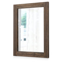 1 x RAW Customer Returns AAZZKANG Rustic Wooden Mirror Rectangular Decorative Wall Mirror with Frame Bedroom Living Room Bathroom Hanging Mirror - RRP €25.3