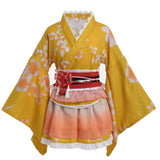 1 x Brand New GRACEART Japanese Kimono Robe Anime Cosplay Costume Dress XXL, Yellow  - RRP €31.04