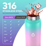 1 x RAW Customer Returns WEMEET Stainless Steel Drinking Bottles 1 Liter with Removable Straw, 18 10 Stainless Steel Water Bottle with Removable Straps Leak-Proof Double-Walled Tritan Lid for Bicycle, Outdoor, School, Gym - RRP €19.66