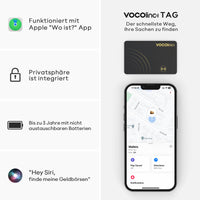 1 x RAW Customer Returns VOCOlinc Wallet Tracker Slim 1.6mm, Smart Air Tag Card Compatible with Apple Find My APP iOS only, Not for Android , Bluetooth Item Finder Card for Wallet, Suitcase, Purse, Backpack - RRP €22.21