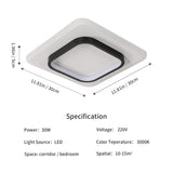 1 x RAW Customer Returns DELIPOP Modern LED ceiling light, 30W 3375LM ceiling lamp square black, acrylic geometric ceiling lights, ceiling lighting for living room, bedroom, hallway, kitchen, warm white light 3000K, 30CM - RRP €38.27