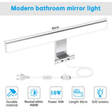 1 x RAW Customer Returns Aourow LED mirror light bathroom 10W, 400mm 820lm mirror light with switch and plug, neutral white 4000K mirror lamp bathroom IP44 waterproof 230V bathroom lamp mirror for mirror cabinet - RRP €28.99