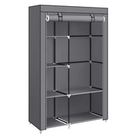 1 x RAW Customer Returns SONGMICS Fabric Wardrobe, Folding Wardrobe, 6 Shelves and 1 Clothes Rail, Metal Structure, 45 x 105 x 168 cm, for Bedroom, Walk-in Closet, Gray RYG085G02 - RRP €36.34