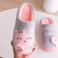 1 x Brand New QZBAOSHU Women s Slippers Home Slippers for Women Cute Cat Winter Warm Women s Shoes Grey,39-40 EU Tag40-41 - RRP €51.6