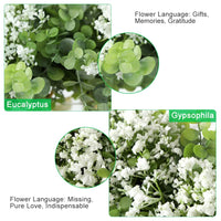 3 x Brand New DECARETA 12 Pieces Gypsophila Artificial White Gypsophila Artificial Flower 29cm Long Gypsophila Artificial Flowers and Eucalyptus Bouquet Artificial Plant for Wedding Decoration Home Party Decor - RRP €35.97