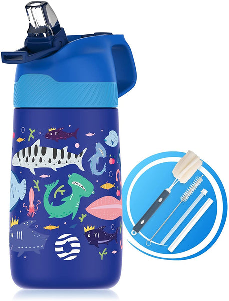 1 x RAW Customer Returns Fjbottle 350ml Children s Drinking Bottle Stainless Steel Insulated Water Bottle BPA-free Thermos Bottle Children s Bottle with Straw Light Pattern - RRP €18.99