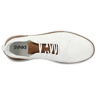 1 x RAW Customer Returns SVNKE Men s Leather Oxford Shoes Classic Lace-up Derby Low Oxford Vintage Elegant Light White 44 - RRP €58.8