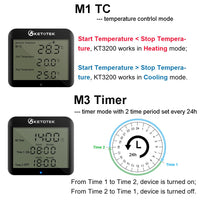 1 x RAW Customer Returns KETOTEK Digital Thermostat Plug-in Day Night Temperature Controller with Probe, Plug-in Thermostat Timer for Reptile Terrarium Greenhouse Refrigerator 220V, White - RRP €28.22