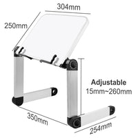 1 x RAW Customer Returns Book stand, adjustable, foldable, stable metal book stand for recipe, textbook, document, music stand, cookbook holder, reading stand for school, kitchen and office, portable learning tool, white - RRP €26.99