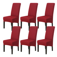 1 x RAW Customer Returns Jaotto Chair Covers Set of 6 Stretch, XL Chair Covers Washable Elastic, Stretch Chair Protector Large Chair Covers for Dining Room Office Dining Room Hotel Banquet Red Wine, Set of 6  - RRP €31.99