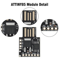 1 x RAW Customer Returns ATTINY85 Digispark kickstarter RUIZHI 5 pieces Attiny85 Micro USB development board support ESP32 Win Linux compatible with Arduino - RRP €19.15