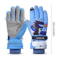 1 x Brand New Bncxdc children s snow gloves, girls ski gloves, girls ski gloves for boys and girls from 6 to 12 years, windproof and waterproof outdoor fleece gloves for skiing and cycling, blue - RRP €30.0