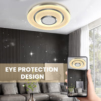 1 x RAW Customer Returns OTREN LED ceiling light dimmable with Bluetooth speaker, 36W 3600LM smart RGB ceiling light with color change, WiFi lamp with remote control and APP control, compatible with Alexa Google Home, 30CM - RRP €51.42