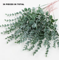 1 x RAW Customer Returns 36 pieces eucalyptus artificial eucalyptus plant artificial eucalyptus branches leaves eucalyptus decoration eucalyptus leaves artificial plants plastic plants for flower arrangement table decoration wedding balcony - RRP €14.71