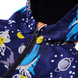 1 x RAW Customer Returns LZH Toddler Rain Poncho Baby Boys Raincoat Waterproof Imperm able Hooded Jacket Dinosaur Coat Pants Suit, 1053-Dark Blue, 4-5 Years 130  - RRP €32.31