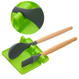 1 x Brand New Songway Silicone Kitchen Utensil Rest, Spoon Rest, Giant Spatula, Ladle, Fork, Non-Slip Holder, Heat Resistant, Kitchen Utensils, Silicone Green, S  - RRP €8.84