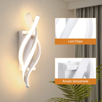 1 x RAW Customer Returns Lightsjoy 24W LED wall light indoor modern wall lamp white curved design wall lighting hallway wall light for bedroom corridor living room stairs etc. warm white - RRP €29.99