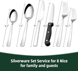 1 x RAW Customer Returns 37-piece cutlery set including cutlery box, steak knife, knife, fork, spoon, Wildone cutlery inserts, cutlery set for 6 people, cutlery stainless steel mirror polished, dishwasher safe - RRP €32.99