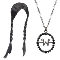 3 x Brand New Metaparty Wednesday Wig Long Black Double Braided Pigtail Wig Wednesday Wig Children Women s Wig Gifts for Daily Carnival Party Cosplay - RRP €30.21