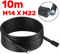 1 x RAW Customer Returns YUET 10M High Pressure Washer Hoses, Replacement Hose for Car Washing, Garden Cleaning, M14 x M22 Thread Connection 14mm Water Cleaning, Spray Lance and Drain - RRP €24.0