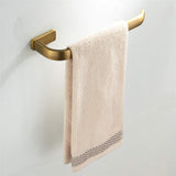 1 x RAW Customer Returns Flybath 4 Piece Bathroom Accessory Set - 57cm Single Wall Mounted Towel Bar, Towel Rings, Toilet Paper Holder, Towel Hooks, Brushed Bronze - RRP €60.48