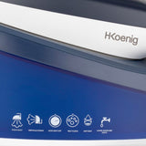 1 x RAW Customer Returns H.Koenig Iron with V7 boiler, 2200W, Pressure 5.5 bar, Steam production 120g min, Vertical steam function, Non-stick ceramic plate, 1.5L water tank - RRP €68.76